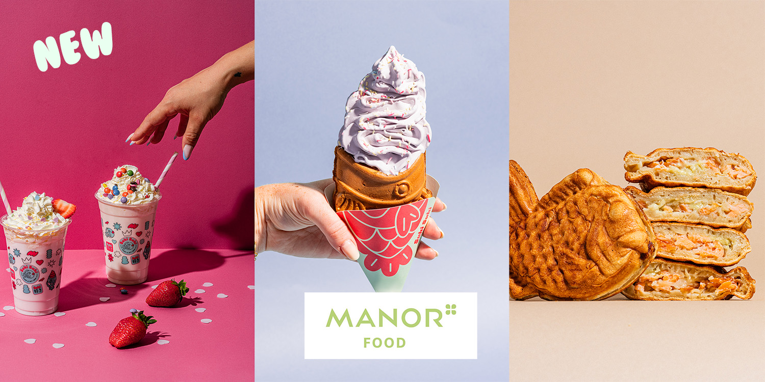 Suki Suki milkshakes, taro soft serve with taiyaki, and savoury taiyaki, coming soon to Manor Food Lausanne in Switzerland