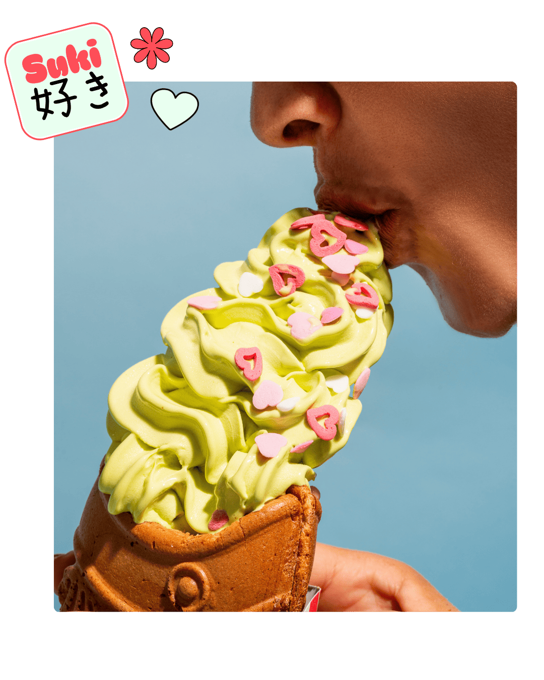 Matcha soft serve taiyaki, freshly made Japanese dessert from Suki Suki in Switzerland